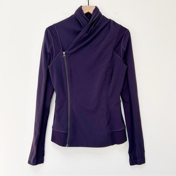 Lululemon Bhakti Yoga Zip Up Jacket in Black Grape Purple Violet size 8 - Picture 2 of 12